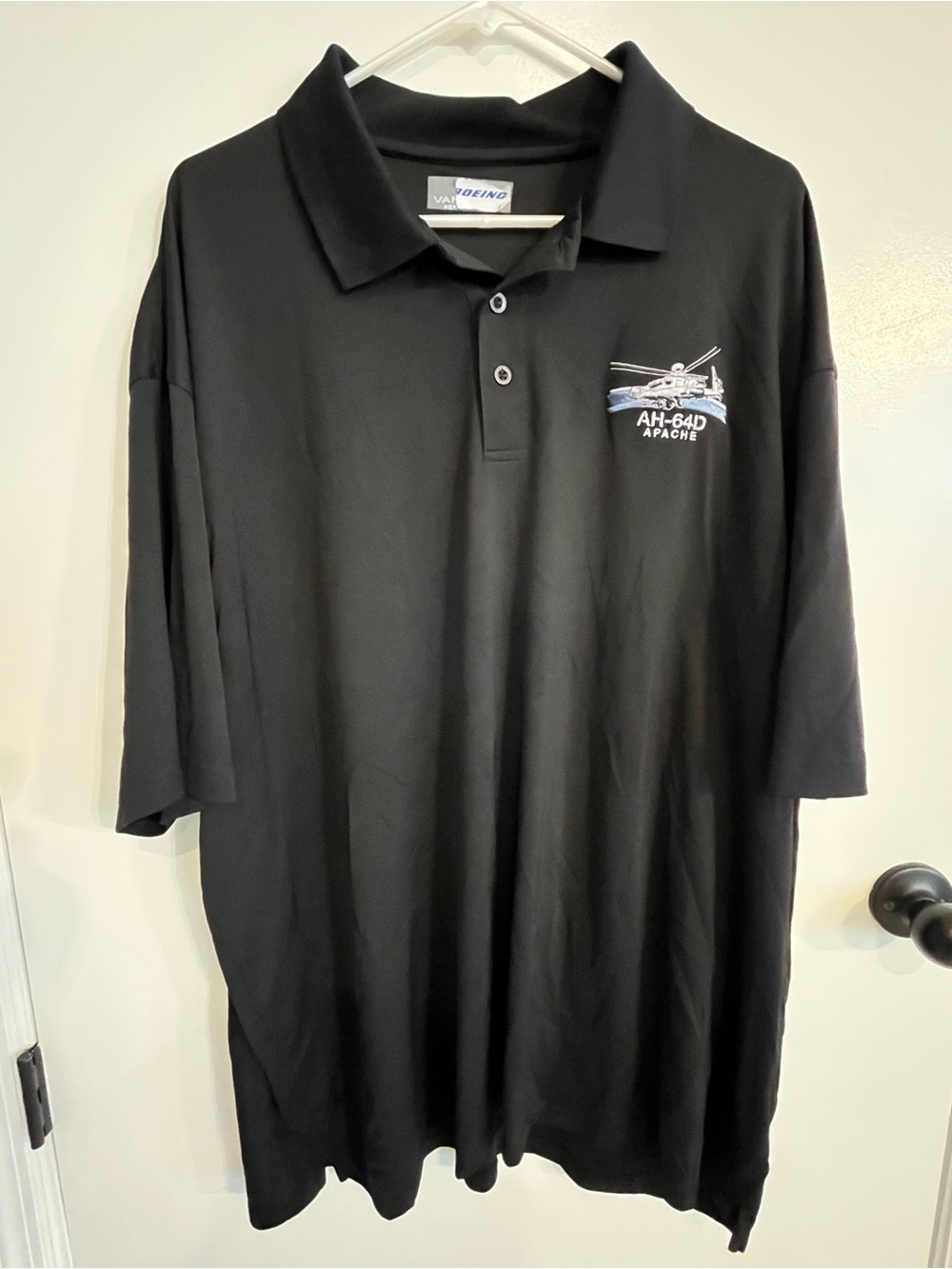 Men’s size 3X Boeing Apache AH-64D Black Polo